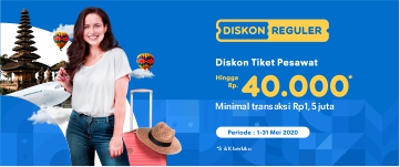 Diskon tiket pesawat hingga Rp40 Ribu